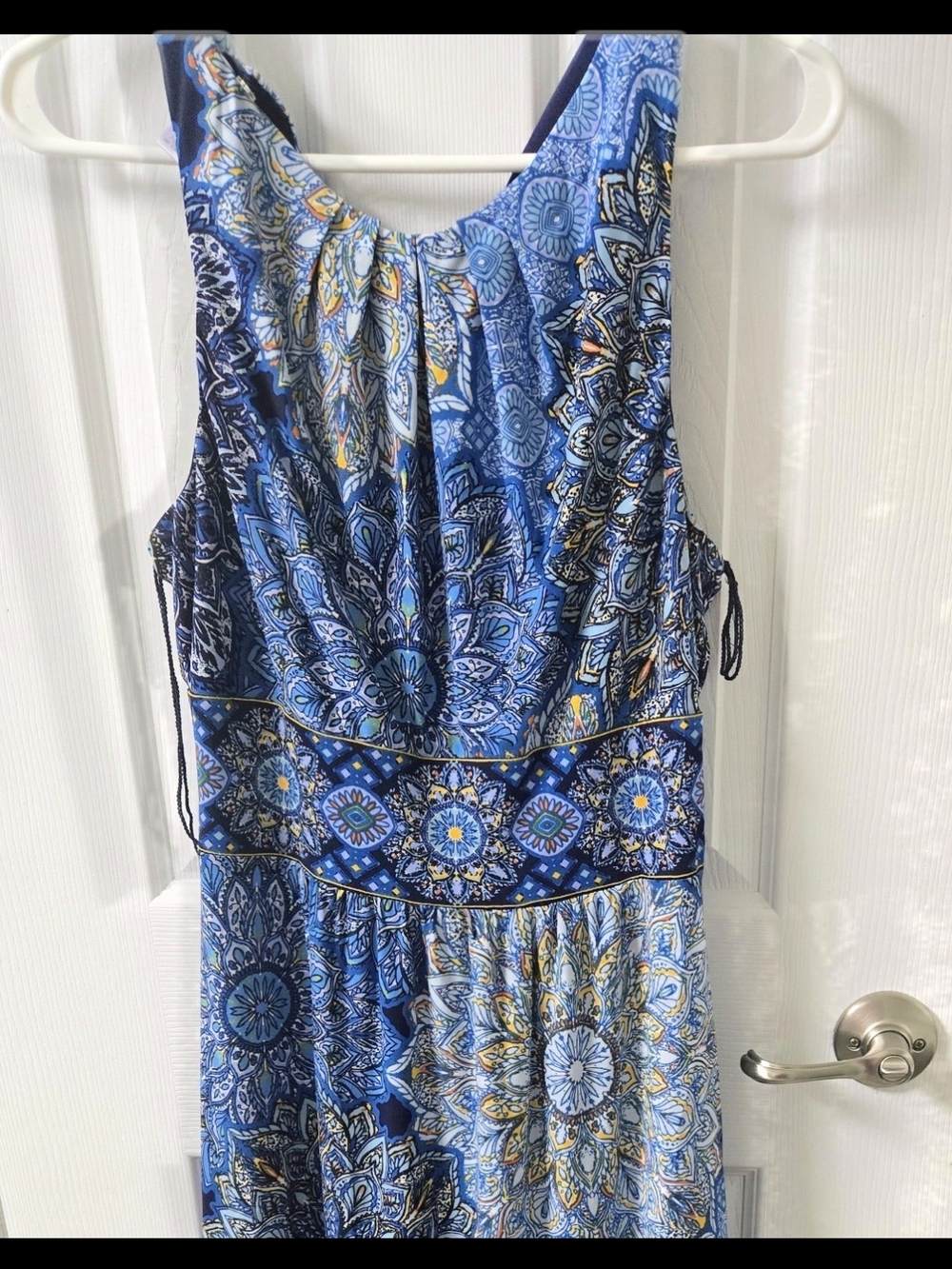 Blue Patterned Sleeveless Maxi Dress - Brand: London Times